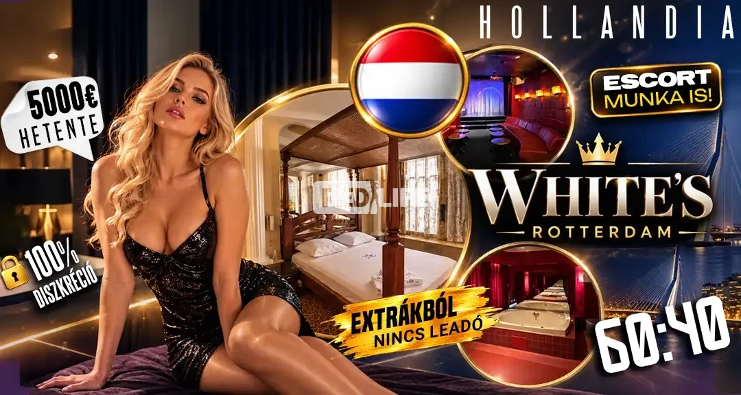» White's « Luxus erotikus munka legálisan, rengeteg törzsvendéggel Hollandiában, Rotterdam központjában, VIP escort lehetőséggel is